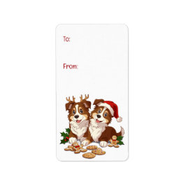 Kerst Shetland Sheepdogs Etiket