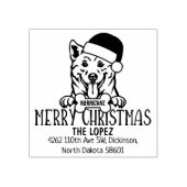 Kerst Shiba Inu Dog Retouradres Rubberstempel (Afrduk)