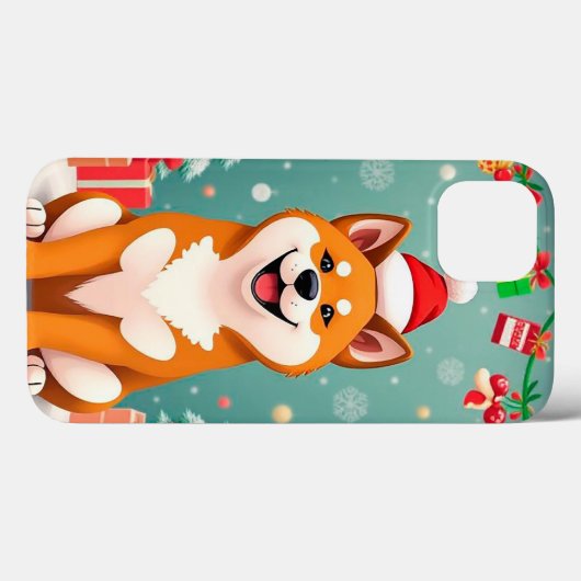 Kerst Shiba Inu hond Case-Mate iPhone Case (Achterkant (horizontaal))