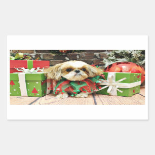 Kerst - Shih Tzu - Earl Rechthoekige Sticker
