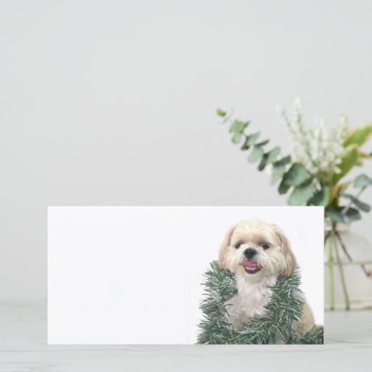 Kerst Shih Tzu Feestdagenkaart (Staand voorkant)