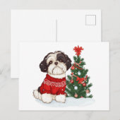 Kerst Shih Tzu Hond Feestdagenkaart (Voorkant / Achterkant)