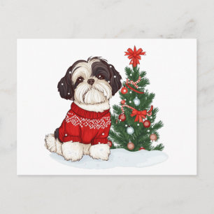 Kerst Shih Tzu Hond Feestdagenkaart