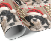 Kerst Shih Tzu-hond met kerstmuts Cadeaupapier (Rol Hoek)