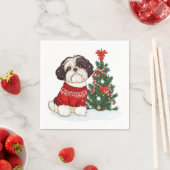 Kerst Shih Tzu Hond Servet (Insitu)