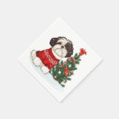Kerst Shih Tzu Hond Servet (Hoek)