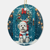 Kerst Shih Tzu Honden Keramisch Ornament (Links)