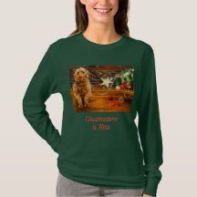 Kerst shirt lange mouw vrouwen goldendoodle