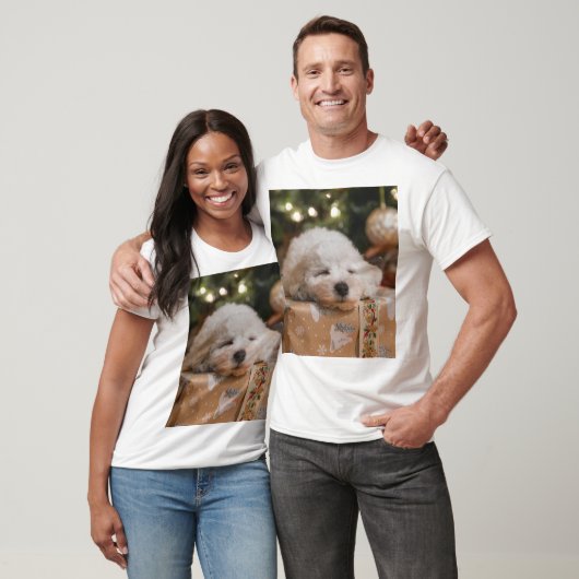 Kerst Shirt met Schattige Hondenontwerp (Unisex)