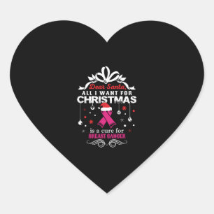 Kerst - Shirt voor borstkankerbewustwording Hart Sticker