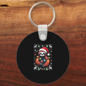 Kerst Shirt voor Sloth Lover Gift Santa Buffalo Sleutelhanger (Voorkant)