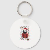 Kerst Shirt voor Sloth Lover Gift Santa Buffalo Sleutelhanger (Voorkant)