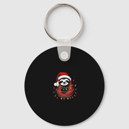 Kerst Shirt voor Sloth Lover Gift Santa Buffalo Sleutelhanger (Voorkant)