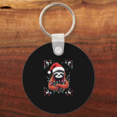 Kerst Shirt voor Sloth Lover Gift Santa Buffalo Sleutelhanger (Voorkant)