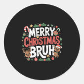 Kerst Shirten voor kinderen Jongens Vrouwen Vrolij Ronde Sticker (Voorkant)