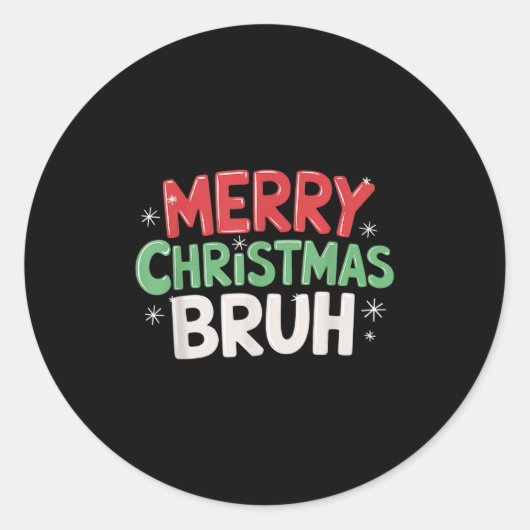 Kerst Shirten voor kinderen Jongens Vrouwen Vrolij Ronde Sticker (Voorkant)