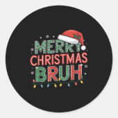 Kerst Shirten voor kinderen Jongens Vrouwen Vrolij Ronde Sticker (Voorkant)