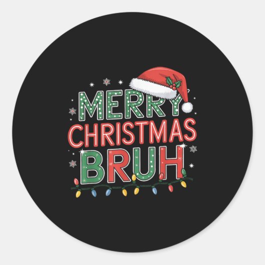 Kerst Shirten voor kinderen Jongens Vrouwen Vrolij Ronde Sticker (Voorkant)