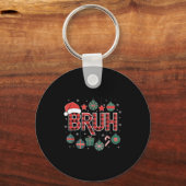 Kerst Shirten voor Vrouwen Bruh Red Plaid Buffalo Sleutelhanger (Voorkant)