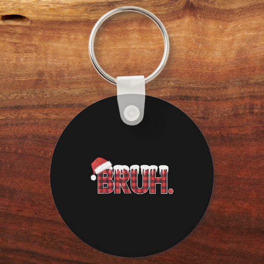 Kerst Shirten voor Vrouwen Bruh Red Plaid Buffalo Sleutelhanger (Voorkant)