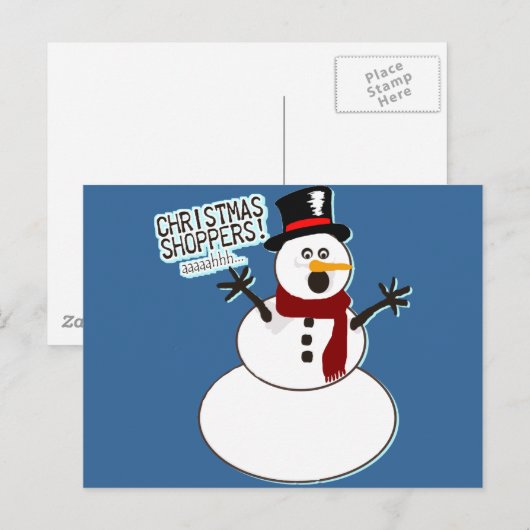 Kerst Shoppers! Feestdagenkaart (Voorkant / Achterkant)