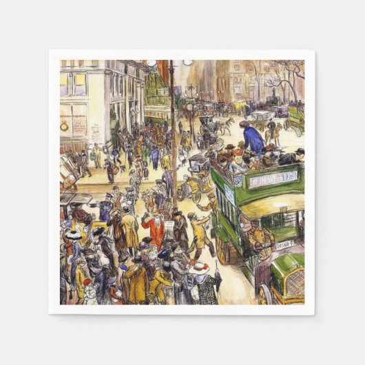 Kerst Shoppers op Fifth Avenue (New York City) Servet (Voorkant)