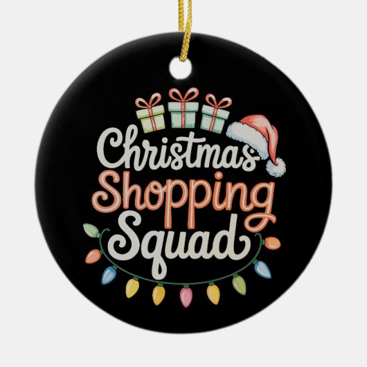Kerst Shopping Squad Xmas Matching Familie Keramisch Ornament (Voorkant)