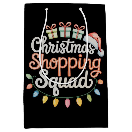 Kerst Shopping Squad Xmas Matching Familie Medium Cadeauzakje (Voorkant)