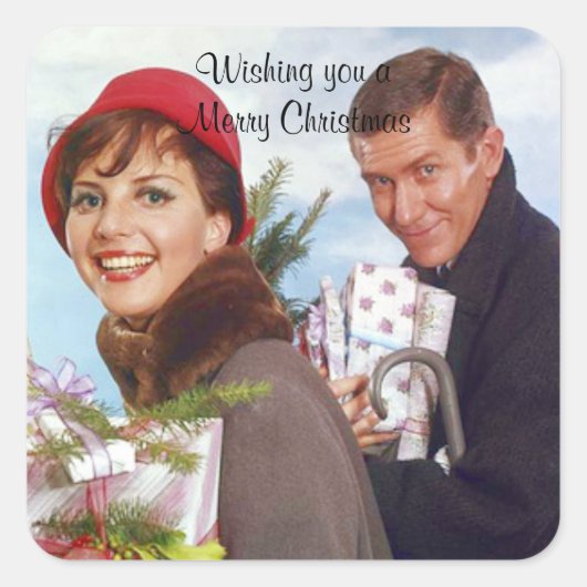 Kerst Shopping  sticker (Voorkant)