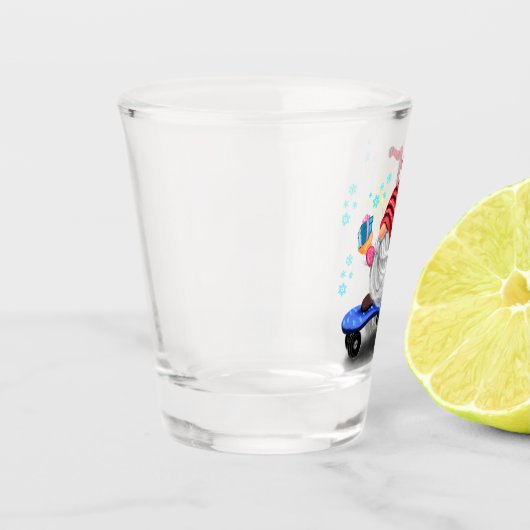 Kerst Shot Glas Skater Gnoom met geschenken (Links)