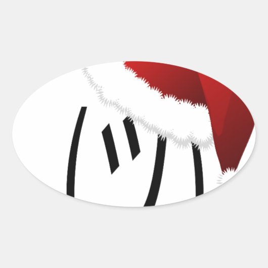 kerst shrug emoji ovale sticker (Voorkant)