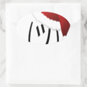 kerst shrug emoji ovale sticker (Tas)