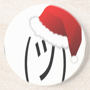 kerst shrug emoji zandsteen onderzetter