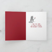 Kerst Siamees kat op een stoel  Feestdagen Kaart (Binnen)