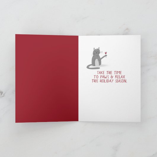 Kerst Siamees kat op een stoel  Feestdagen Kaart (Binnen)