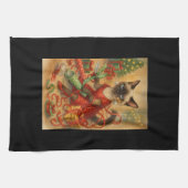 Kerst Siamese Kat Poster Vakantie Thuis Theedoek (Horizontaal)