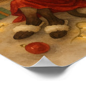Kerst Siamese kat viert feest thuis Poster (Hoek)