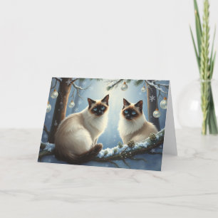 Kerst Siamese katten Groeten Kaart