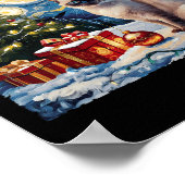 Kerst Siamese Kattenkunst Van Gogh De Sterrennacht Poster (Hoek)