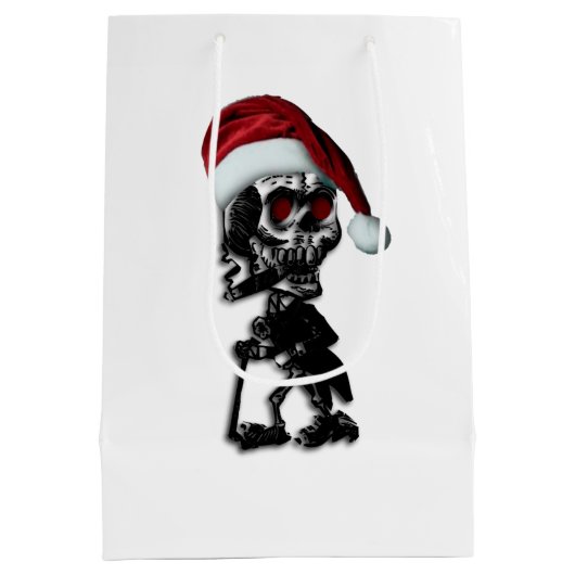 Kerst sigaar skelet ontwerp medium cadeauzakje (Achterkant)