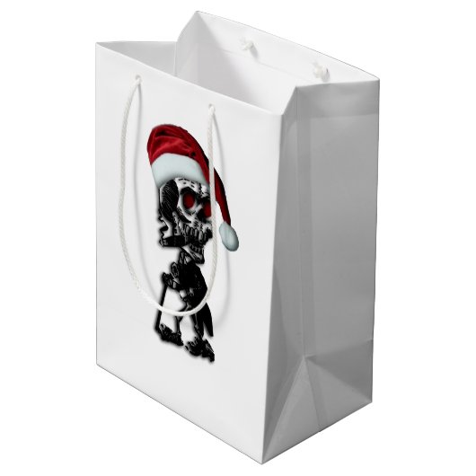 Kerst sigaar skelet ontwerp medium cadeauzakje (Achterkant Gekanteld)