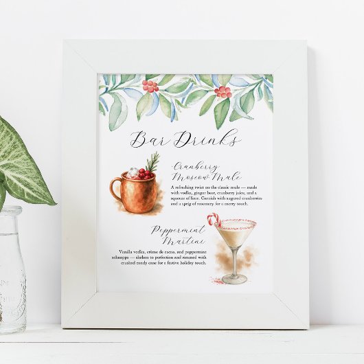 Kerst Signature Cocktail Drink Signage Poster