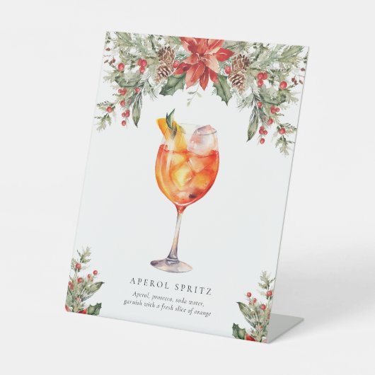 Kerst Signatuur Drink Reclamebord Met Voetstuk (Voorkant)