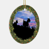Kerst Silhouetten Geiten op de Berg Keramisch Ornament (Rechts)