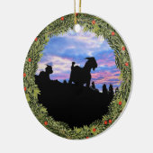 Kerst Silhouetten Geiten op de Berg Keramisch Ornament (Links)