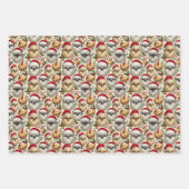 Kerst Silkie Chicken 3-vellen Flat Inpakpapier Vel (Voorkant 2)