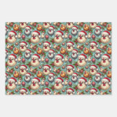 Kerst Silkie Chicken 3-vellen Flat Inpakpapier Vel (Voorkant)