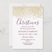 Kerst Silver Glitter Burgundy Kaart (Voorkant)