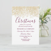 Kerst Silver Glitter Burgundy Kaart (Staand voorkant)