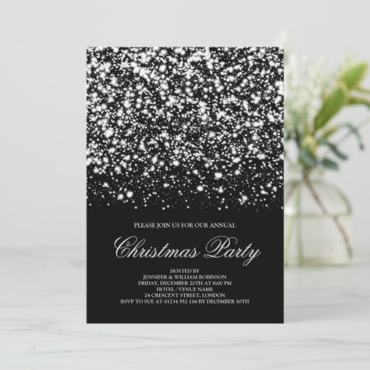 Kerst Silver Glitter Glam Elegant Kaart (Staand voorkant)